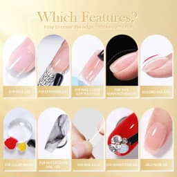 BORN PRETTY 250g 6 IN 1 Glue Gel Nail Polish Keep Nail C Arc Enhanced Nail Art Thickness Rubber Base Gel Super Bright Top Coat