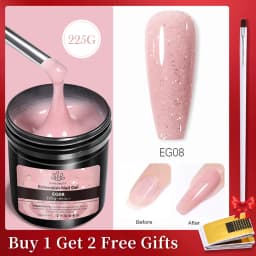 BORN PRETTY 250g 6 IN 1 Glue Gel Nail Polish Keep Nail C Arc Enhanced Nail Art Thickness Rubber Base Gel Super Bright Top Coat