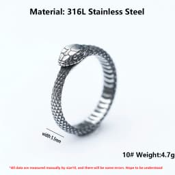 2023 NEW Men's 316L stainless-steel rings Viking Snake head animal Amulet RING for teens fashion Jewelry Gifts free shipping