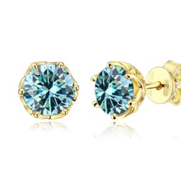 JoyceJelly 1/2/4CT D Color Moissanite Diamond Stud Earrings S925 Sterling Silver Plated 18K Gold Ear-studs Luxury Fine Jewelry