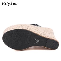 Eilyken Sexy Super 18CM High Heels Platform Wedges Peep Pinch Toe Slippers Women Sandals Mules Shoes