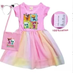 Russian Cartoon Happy Cats TpnkoTa Costume Kids Anime Three Little Kittens Clothes Kid-e-cats Dress Girls Summer Casual Dresses