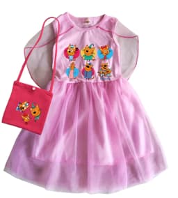Russian Cartoon Happy Cats TpnkoTa Costume Kids Anime Three Little Kittens Clothes Kid-e-cats Dress Girls Summer Casual Dresses