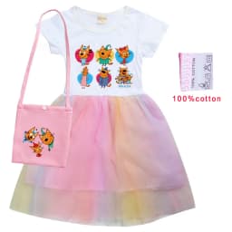 Russian Cartoon Happy Cats TpnkoTa Costume Kids Anime Three Little Kittens Clothes Kid-e-cats Dress Girls Summer Casual Dresses