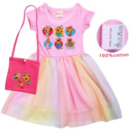 Russian Cartoon Happy Cats TpnkoTa Costume Kids Anime Three Little Kittens Clothes Kid-e-cats Dress Girls Summer Casual Dresses
