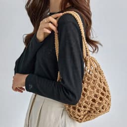 Summer Beach Bag For Women Mesh Rope Knitted Bucket Shoulder Bags  Reticulate Hollow Travel Shopper Totes Ladies Fashion Handbag