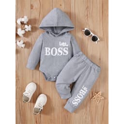 3-24 Months Newborn Baby Boy Clothing Suit Long Sleeve Hooded Romper+Pants Spring&Autumn Sports Style Toddler boy 2PCS Clothes