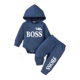3-24 Months Newborn Baby Boy Clothing Suit Long Sleeve Hooded Romper+Pants Spring&Autumn Sports Style Toddler boy 2PCS Clothes