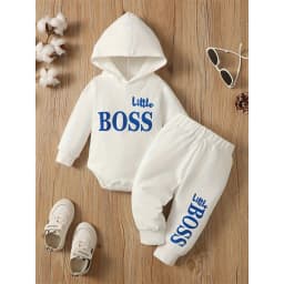 3-24 Months Newborn Baby Boy Clothing Suit Long Sleeve Hooded Romper+Pants Spring&Autumn Sports Style Toddler boy 2PCS Clothes