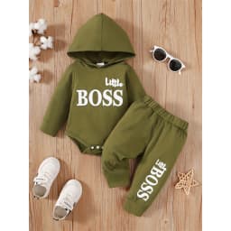 3-24 Months Newborn Baby Boy Clothing Suit Long Sleeve Hooded Romper+Pants Spring&Autumn Sports Style Toddler boy 2PCS Clothes
