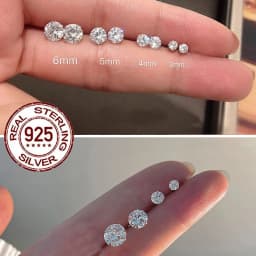 CWWZircons Genuine 100% Sterling Silver 925 Jewelry Certificate Brilliant Round CZ 0.8ct Stud Earrings for Women Girl Gift SE013