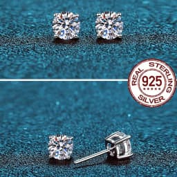 CWWZircons Genuine 100% Sterling Silver 925 Jewelry Certificate Brilliant Round CZ 0.8ct Stud Earrings for Women Girl Gift SE013