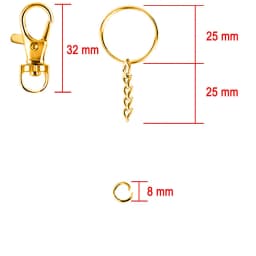 180PCS Key Chain Rings Pendants Keychain Hardware Key Hooks with Key Rings and Jump Ring DIY Crafts Keychain Making Supplies