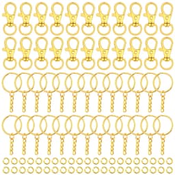 180PCS Key Chain Rings Pendants Keychain Hardware Key Hooks with Key Rings and Jump Ring DIY Crafts Keychain Making Supplies