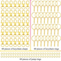 180PCS Key Chain Rings Pendants Keychain Hardware Key Hooks with Key Rings and Jump Ring DIY Crafts Keychain Making Supplies
