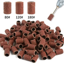 1000pcs Nail Sanding Bands Nail Drill Bit Caps Accessories for Manicure Gel Polish Removing Manicure Tool 80# 120# 180# 240# Set