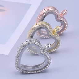 10Pcs/Lot Openable Round Living Reliquary Picture Locket Pendant Glass Floating Cremation Urn Medaillon Colgantes Jewelry Making