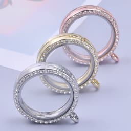 10Pcs/Lot Openable Round Living Reliquary Picture Locket Pendant Glass Floating Cremation Urn Medaillon Colgantes Jewelry Making