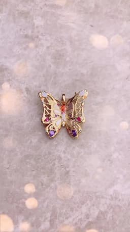 Detailed Golden Butterfly Pendant Brand New 925 Sterling Silver Jewelry Europe Accessorie Trendy Gift For Woman