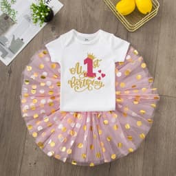 First Birthday Baby Girl Birthday Party Dress Cute Pink Tutu Cake Dresses + Romper Outfits Toddler Girls Summer Clothes Jumpsuit