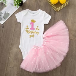 First Birthday Baby Girl Birthday Party Dress Cute Pink Tutu Cake Dresses + Romper Outfits Toddler Girls Summer Clothes Jumpsuit