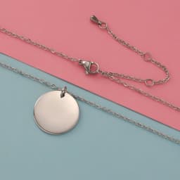 Fnixtar 10pcs Stainless Steel Necklace Round Disc Circle Pendant 6-30mm For Women Adjustable Clavicle Necklace Wedding Jewelry