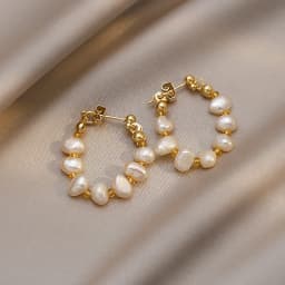 Personality Fashion 14k Gold Filled Natural Freshwater Pearl Ladies Tassels Stud Earrings Jewelry For Women Anti Allergy