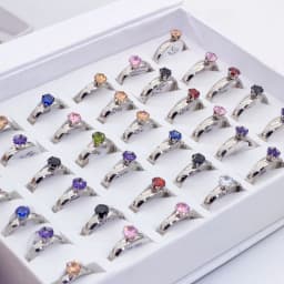 36Pcs/lot Fashion Stainless Steel Zircon Heart Love Rings For Women Mix Style Wedding Engagement Jewelry