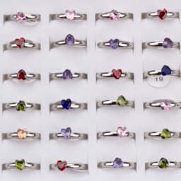 36Pcs/lot Fashion Stainless Steel Zircon Heart Love Rings For Women Mix Style Wedding Engagement Jewelry