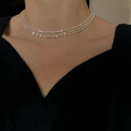 925 Sterling Silver Sparkling Clavicle Chain Choker Necklace For Women Fine Jewelry Wedding Party Birthday Gift
