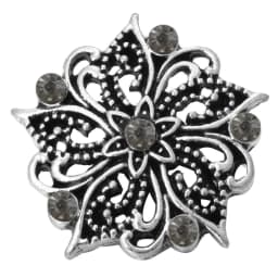 6pcs/lot Wholesale Black Snap Button Jewelry Mixed Rhinestone 18mm Snap Button Fit Snap Button Bracelet Necklace Charm Jewelry
