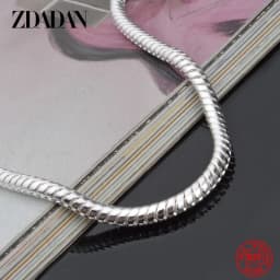ZDADAN 925 Sterling Silver 1MM 2MM 3MM Snake Chain Necklace For Men Women Fashion Wedding Party Jewelry Gift Wholesale