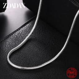 ZDADAN 925 Sterling Silver 1MM 2MM 3MM Snake Chain Necklace For Men Women Fashion Wedding Party Jewelry Gift Wholesale