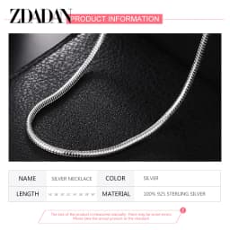 ZDADAN 925 Sterling Silver 1MM 2MM 3MM Snake Chain Necklace For Men Women Fashion Wedding Party Jewelry Gift Wholesale