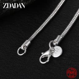 ZDADAN 925 Sterling Silver 1MM 2MM 3MM Snake Chain Necklace For Men Women Fashion Wedding Party Jewelry Gift Wholesale