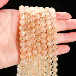 Natural Citrines Stone Round Loose Spacer Yellow Crystal Healing Bead For Jewelry Making Diy Necklace Earring Bracelet Accessory