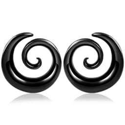 Doearko 2PCS Cool Stainless Steel Ear Tunnels Plugs Spiral Saddle Gauges For Earlobe Expander Piercing Body Jewelry Gift