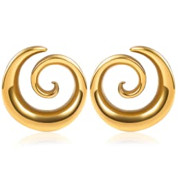 Doearko 2PCS Cool Stainless Steel Ear Tunnels Plugs Spiral Saddle Gauges For Earlobe Expander Piercing Body Jewelry Gift