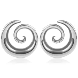 Doearko 2PCS Cool Stainless Steel Ear Tunnels Plugs Spiral Saddle Gauges For Earlobe Expander Piercing Body Jewelry Gift