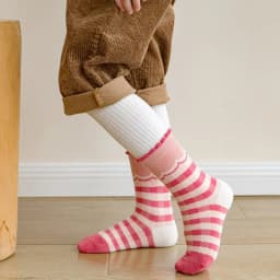 5 Pairs Kids' Floral Crew Socks Toddler Girls Socks Spring Autumn Flower Embroidery Breathable Kids Socks