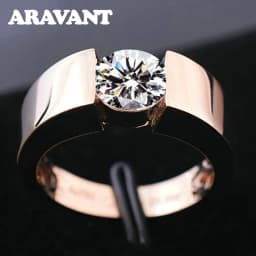 Aravant 925 Silver 8mm Zircon Finger Ring For Women Fashion Jewelry Gifts