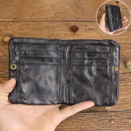 Vintage Style Men Genuine Leather Coin Purse Wallet Men with Coin Pocket Short Wallets Small Zipper Youth Purse with Card Holder