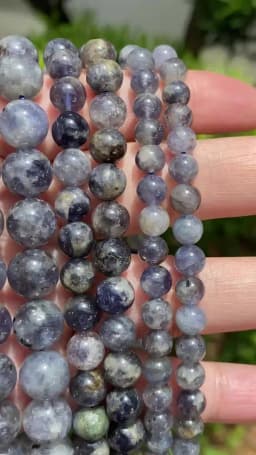 Natural Cordierite Iolite Stone Beads Round Loose Spacer Beads For Jewelry Making 6/8/10 mm DIY Bracelet Handmade