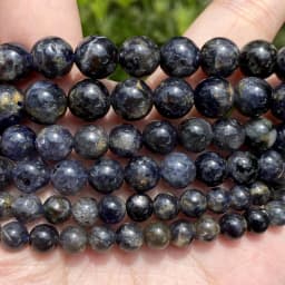 Natural Cordierite Iolite Stone Beads Round Loose Spacer Beads For Jewelry Making 6/8/10 mm DIY Bracelet Handmade