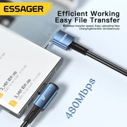Essager 7A USB C Cable For OPPO 100W Fast Charging Cord For Honor Huawei P40 Oneplus Realme 90 Degree Mobile Phone Charging Cord