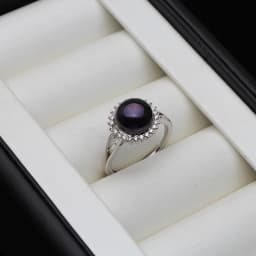 Real Freshwater Natural Black Pearl Earring For Women,Wedding 925 Sterling Silver Rings Fine Jewelry Girl Birthday Gift