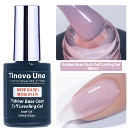 Tinovo Uno NEW Rubber Base Gel Polish Self Leveling Base Coat Gellak In A Bottle 12ML Semi Permanent UV/LED Maicure Nails Art