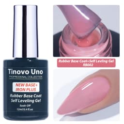 Tinovo Uno NEW Rubber Base Gel Polish Self Leveling Base Coat Gellak In A Bottle 12ML Semi Permanent UV/LED Maicure Nails Art