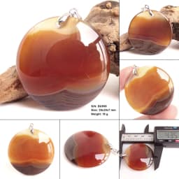 Women & Men Fashion Jewelry Round Pendants Necklaces With Chain Wholesale Natural Botswana Agate Stone for Jewelry Making BK347H