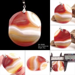 Women & Men Fashion Jewelry Round Pendants Necklaces With Chain Wholesale Natural Botswana Agate Stone for Jewelry Making BK347H